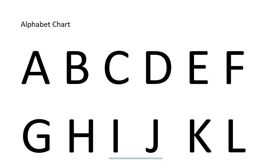 Simple Alphabet Chart Etsy