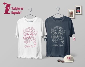 Medusa Snake Face, Goddes medusa shirt, Medusa T-shirt, greek mythology t-shirt, Snakes Head Witch Shirts, sculpture shirt, line-art T-Shirt