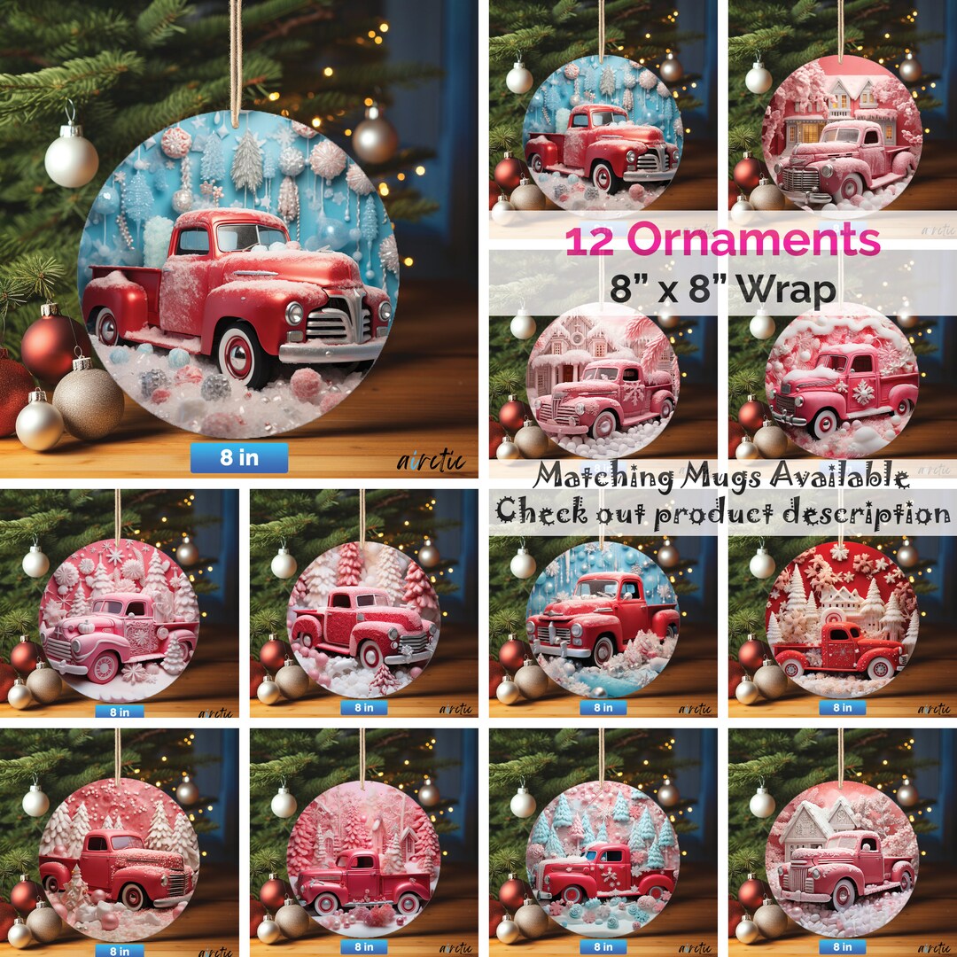 Vintage Truck Christmas Ornaments 