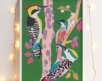 A Charm of Finches - Archival Print - Etsy Norway