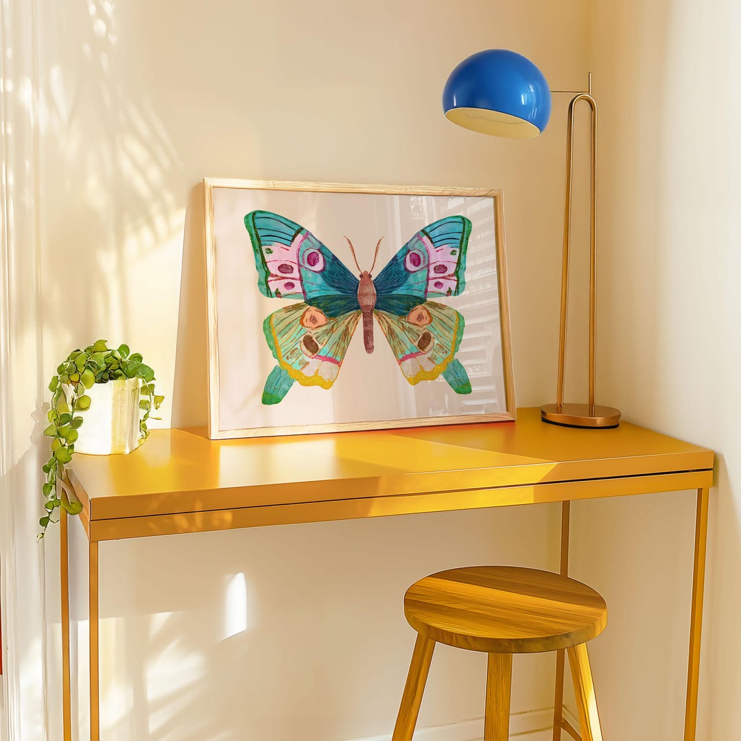 Colorful Butterfly Wall Art Print – Whimsical Boho Nature Decor for ...
