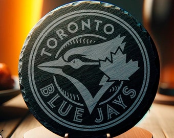 Toronto Blu3 Jays Coaster, Baseball Sports Drinkware, 4" Round Coaster, Game Day Decor, Fan Gift, Men's Gift, Father's Day, Man Cave