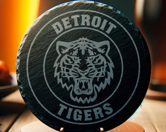 Detroit Tigers Slate Coaster, Baseball Fan Gift, Game Day Decor