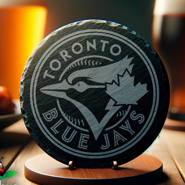 Toronto Blue Jays Coaster, Baseball Sports Drinkware, Round Coaster, Game Day Decor, Fan Gift, Men's Gift, Father's Day, Man Cave