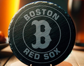 Boston Red Sox Slate Coaster, Baseball Fan Gift