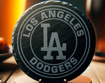 Los Angeles Dodgers Coaster, Baseball Sports Drinkware, 4" Round Coaster, Game Day Decor, Fan Gift, Men's Gift, Father's Day, Man Cave