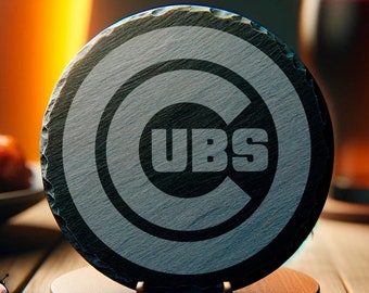 Chicago Baseball Team Coaster, Baseball Sports Drinkware, Round Coaster, Game Day Decor, Fan Gift, Men's Gift, Man Cave, Christmas