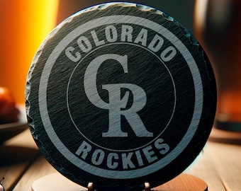 Colorado Rockies Slate Coaster, Baseball Fan Gift