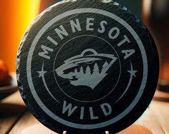 Minnesota Wild Coaster, NHL Team Coaster, Sports Lover Gift, Hockey Fan Coaster, Drink Coaster Set, Gift for Him, Home Decor