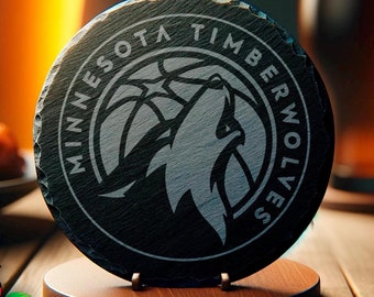 Minnesota Timberwolves Logo Coaster, NBA Fan Gift, Basketball Drink Coaster, Sports Decor, Timberwolves Merchandise, Unique Coaster