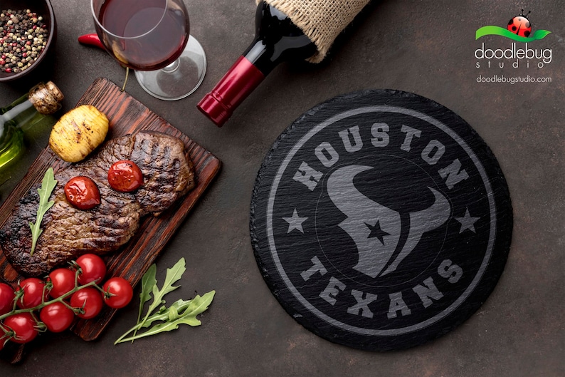 Houston Texans Inspired Coaster, Engraved Slate Coaster, Bar Accessory