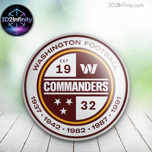 Washington Football Commanders Pin - Etablerad 1937 Maroon Gold White Logo Pin, Retro Football Fan Present, Sportmärke Pin