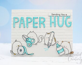 Tarjeta de felicitación de abrazo de papel / Tarjeta de amistad / Envío de abrazos / Amigo astuto