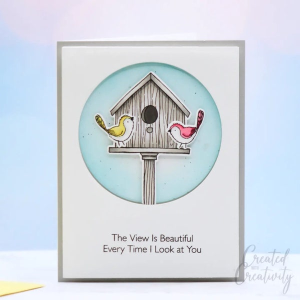 Charming Birdhouse Love Card - 'The View Is Beautiful' Romantic Greeting Card | Valentine's Card | Birthday Card