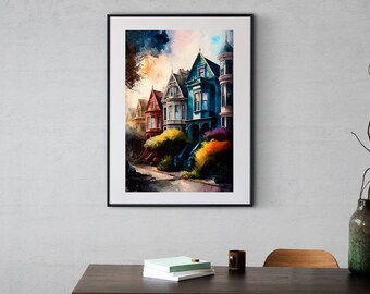 San Francisco Painted Ladies Art Print - Digital Download