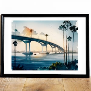 San Diego Coronado Bridge Art Print - Digital Download