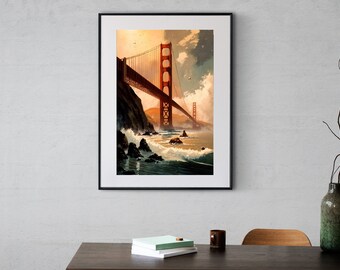 San Francisco Golden Gate Bridge Art Print - Digital Download