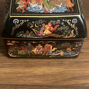 Vintage USSR Porcelain Keepsake Box, USSR Art Box, The Legend of the Enchanted Princess