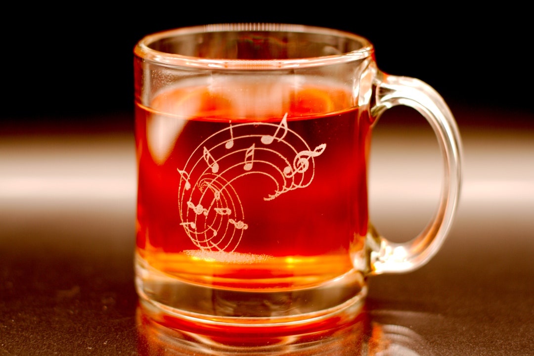 Musical Notes 13 Oz Glass Mug - Teachers, Students, Musicians - Etsy
