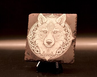 Slate Square Coasters with Celtic Designs