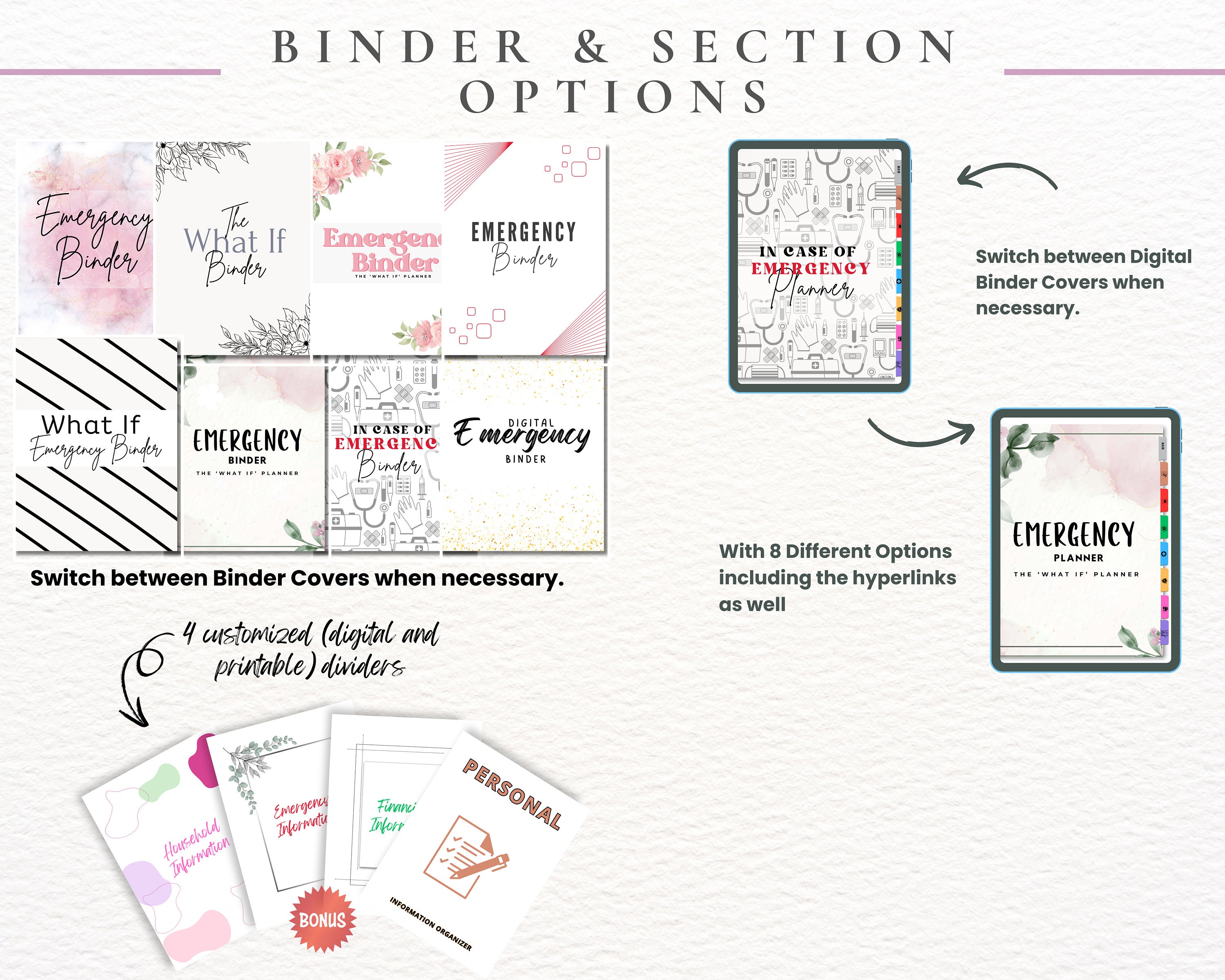 Digital Emergency Binder Planner, Fillable Printable PDF - Etsy