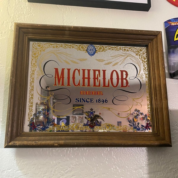 Small Vintage Michelob Bar Sign Mirror