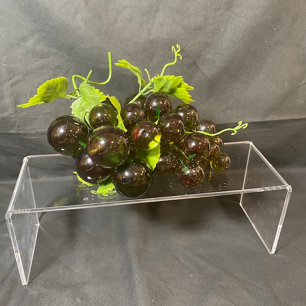 Vintage Green Lucite Grape Cluster with Leaves