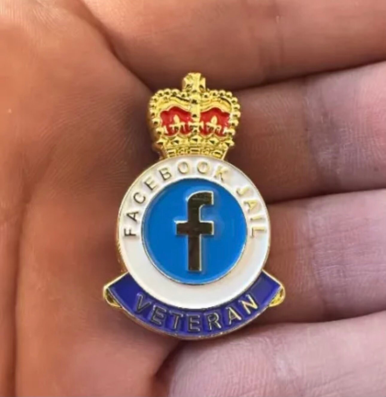 Facebook jail veteran enamel pin etsy
