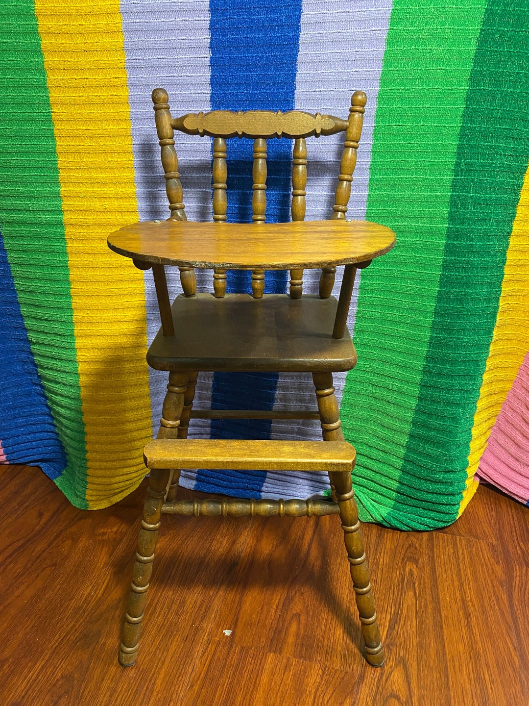 Vintage Wooden Babydoll High Chair Etsy
