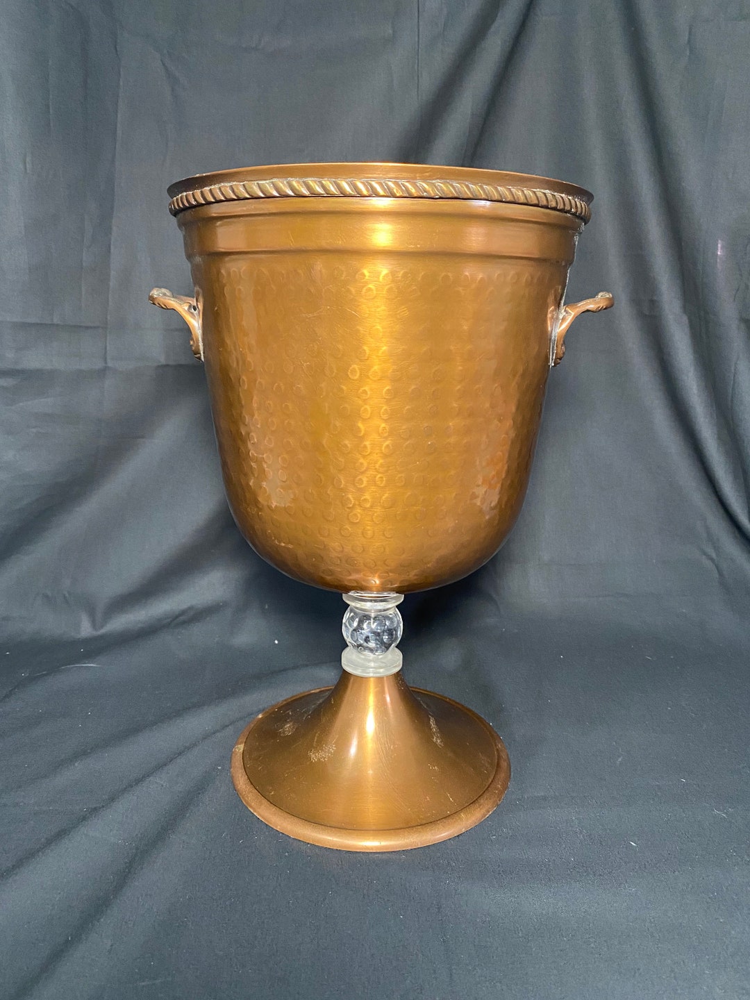Old Hammered Copper Champagne Bucket Etsy