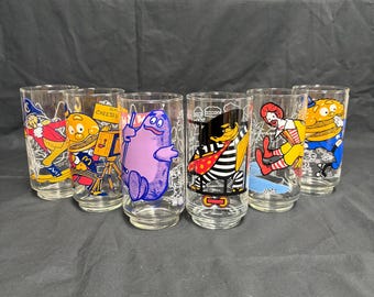 1977 Mcdonald's Collector Glass: Ronald, Grimace, Captain Crook - Etsy