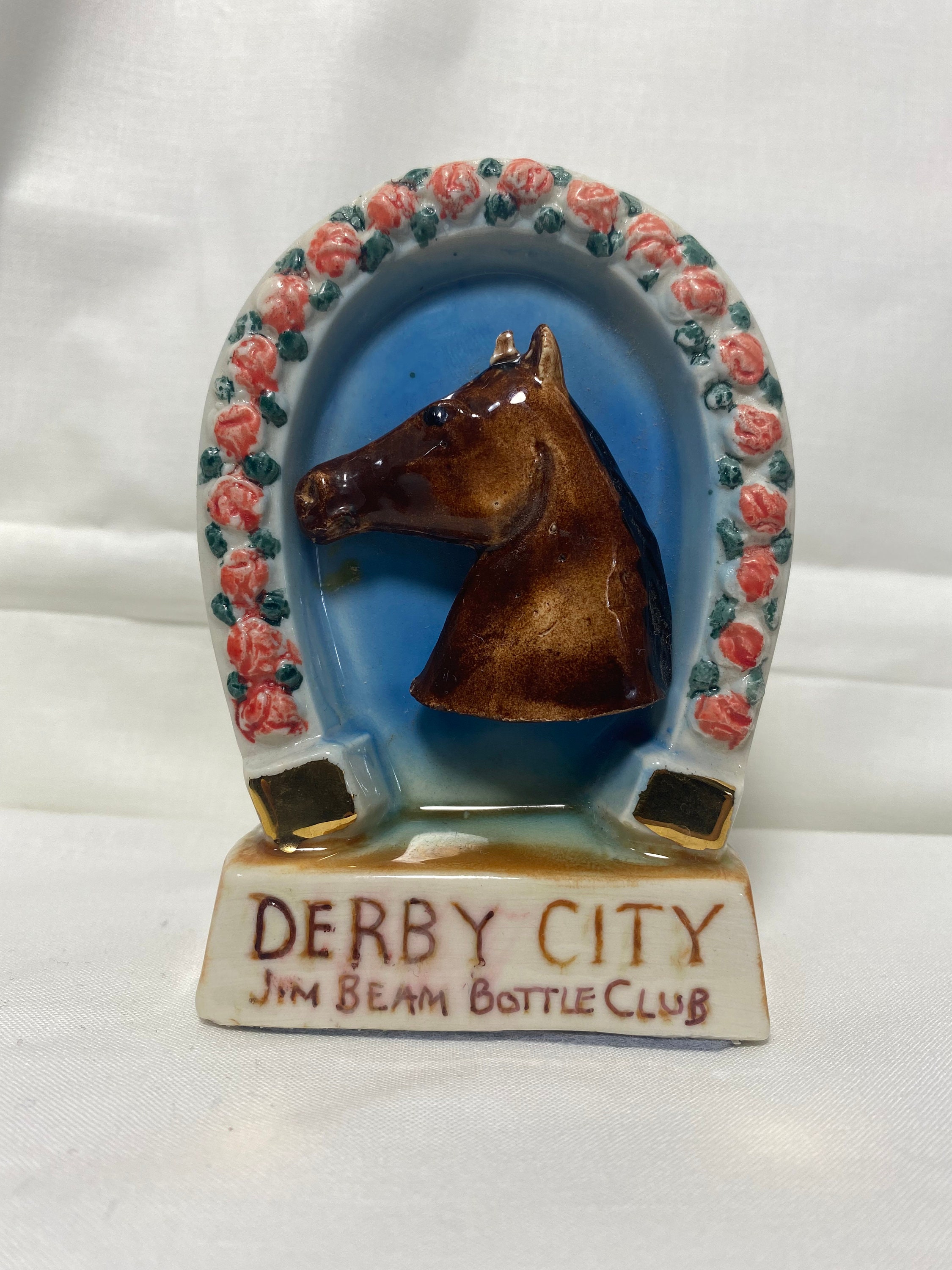 SHOT GLASS RARE JIM BEAM BOTTLE CLUB DERBY CITY 1976 LOUISVILLE