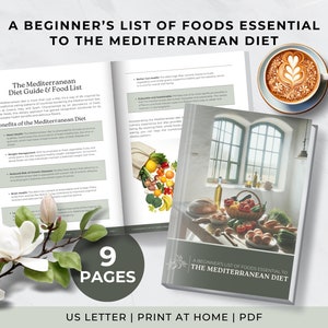 Mediterranean Diet Food List, Heart Healthy Diet, Balanced Nutrition, A Beginners List of Foods Essential to the Mediterranean Diet, MD01