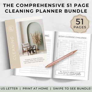 Home Cleaning Schedule, Printable Cleaning Bundle, Weekly, Monthly, Yearly Cleaning Checklist , ADHD, Cleaning Planner, Cleaning Challenge