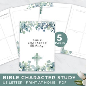 Bible Character Study, Bible Hero Guide, Old Testament, New Testament, Sunday School Resource, Eucalyptus Bible Workbook, Faith Binder, EUBS