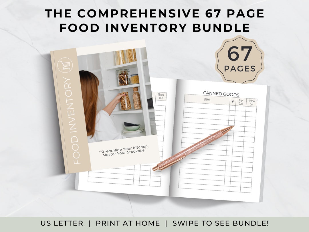 Food Inventory, Printable Food Supply Tracker, Emergency Preparedness ...