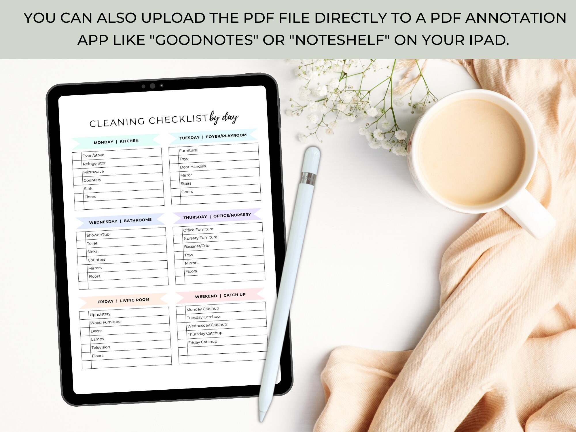 Daily Cleaning Checklist, Weekly Cleaning Schedule, Minimalist Cleaning ...