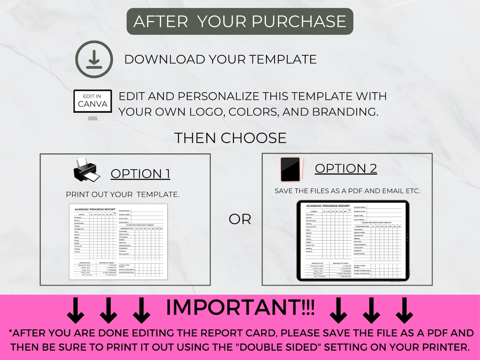 Homeschool Report Card, Printable Report Card, Editable Homeschool ...
