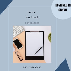 Beige and Blue Aesthetic WorkBook Ebook Template-- 8.5 x 11 Inches... EASY DIGITAL DOWNLOAD