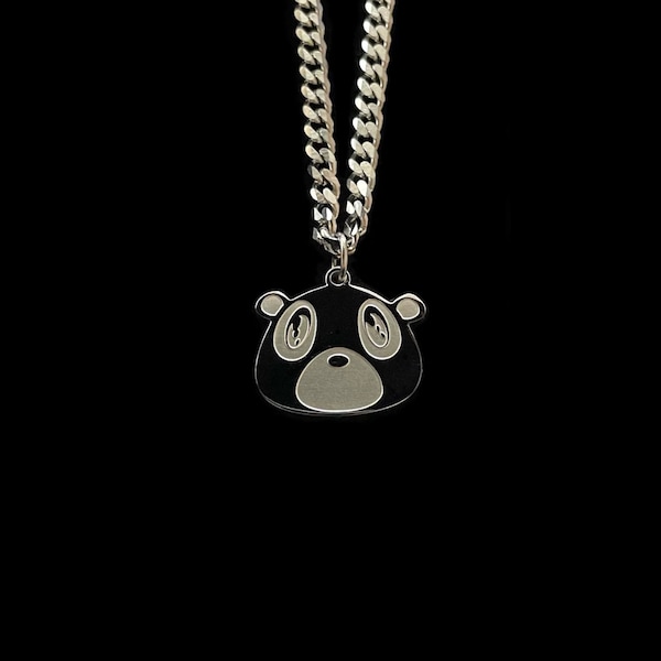 Bear Necklace, Album Necklace, Stainless Steel, Hip Hop Necklace, Streetwear Necklace, Men’s Necklace, Women’s Necklace