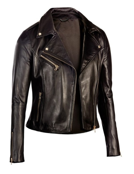 Biker jacket gold hardware sale