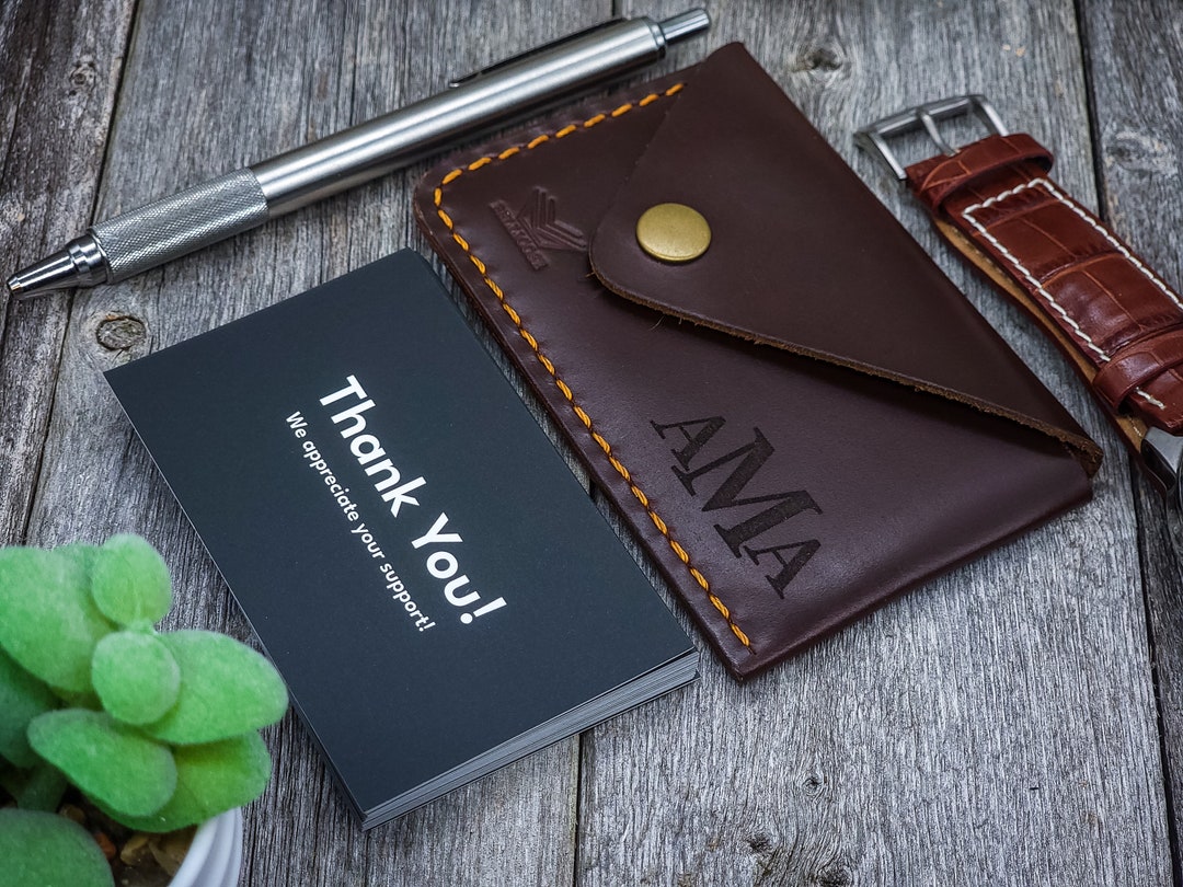 Personalized Business Card Holder, Leather Business Card Carry, Custom