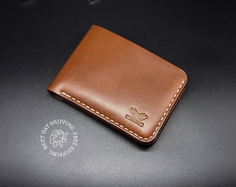 Personalized Bespoke Full Grain Leather Wallet, Custom Engraved Wallet, Christmas Gift for Him, Gift for Husband, Classic Bifold Mens Wallet