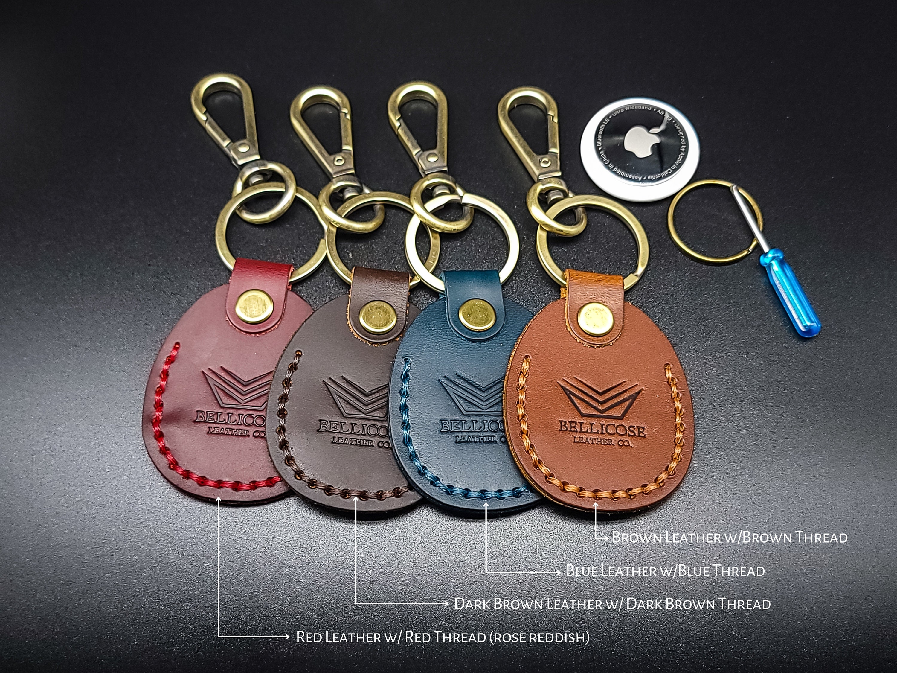 🎁Buy 2 FREE SHIPPING🎁|Personalized Leather Keychain for Airtag, Protective Leather Airtags Holder