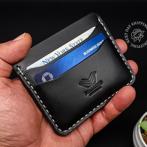 Volnerf lederen kaarthouder Gepersonaliseerde kaarthouder voor meerdere visitekaartjes Minimalistische slanke mini-creditcardportemonnee Aangepaste kaartportemonnee voor mannen