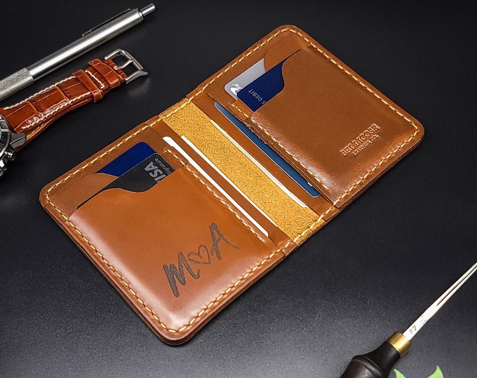 Artisan Leather Wallet, Handmade Full Grain Leather Bifold Wallet, Engraved Long Premium Wallet, Anniversary Gift for Men Husband Boyfriend