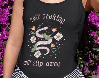 Self Seeking Will Slip Away - Women's Racerback Tank, Recovery Apparel, Sobriety Shirt, AA clothing