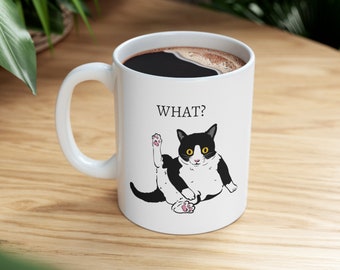 Funny Cat Coffee Mug: Crazy Cat Lady Gift, 11oz Ceramic
