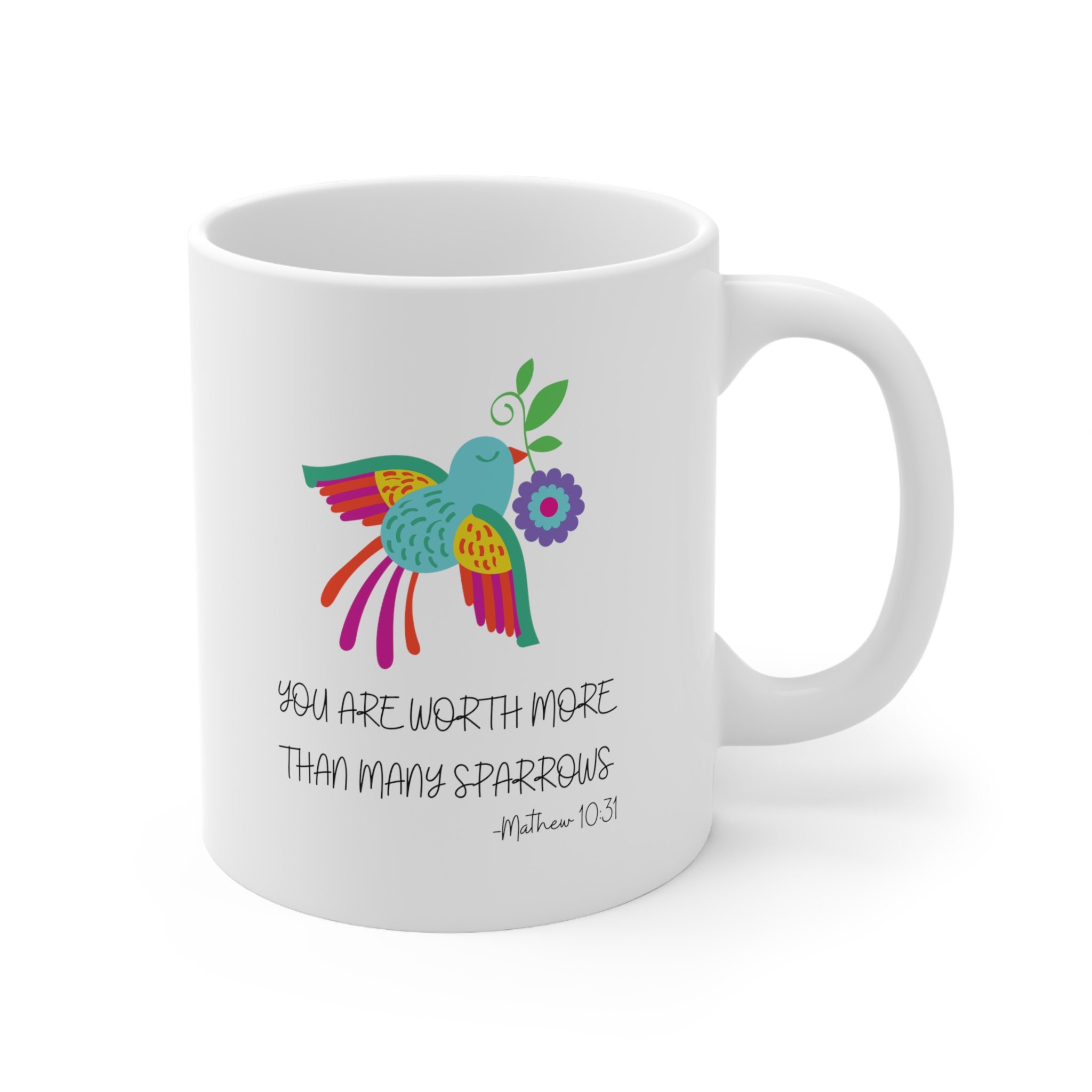 You Are Worth More Than Many Sparrows Coffee Mug, Christian Gift ...