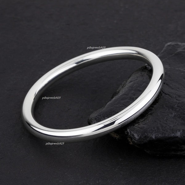 A heavy sterling silver bangle main image 0